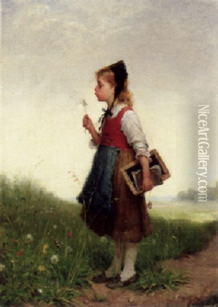 Die Pusteblume Oil Painting - Heinrich Hirt