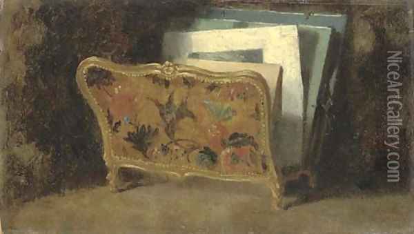 A Louis XV porte-carton Oil Painting - Jean-Louis-Ernest Meissonier