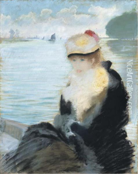 Ritratto Di Sarah Bernhardt Oil Painting - Giuseppe de Nittis