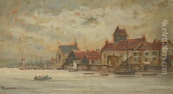 St Andrews Church, Gravesend Oil Painting - Adolphe Ragon