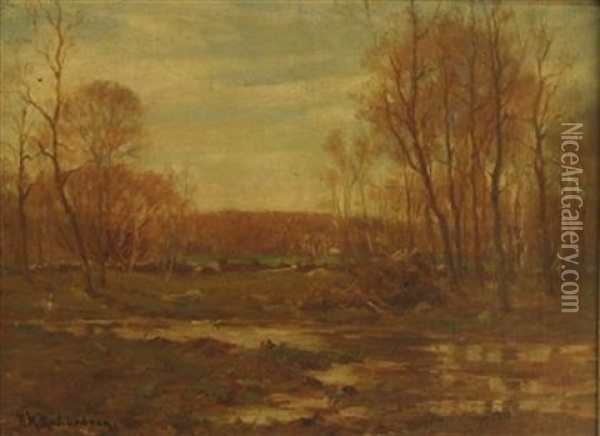 Flooded Meadows Oil Painting - Francis (Frank) Henry Richardson