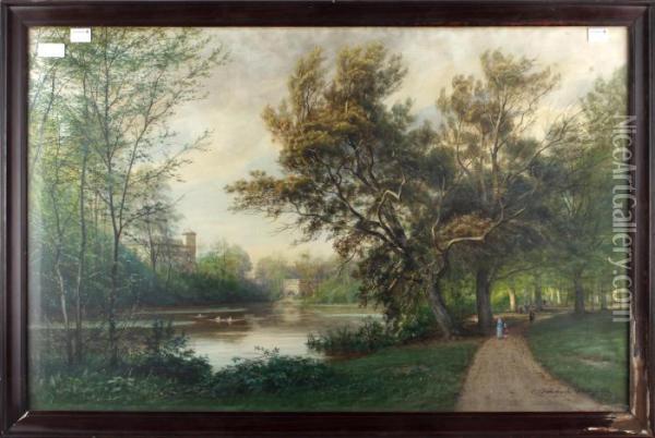 Parkland Scene Oil Painting - Carl Ludwig Fahrbach