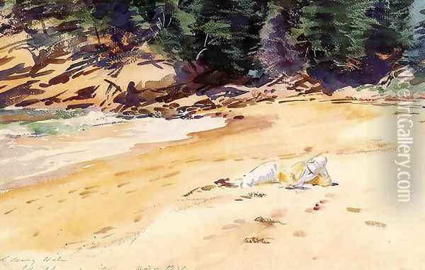 Sand Beach, Schooner Head, Maine Oil Painting - John Singer Sargent