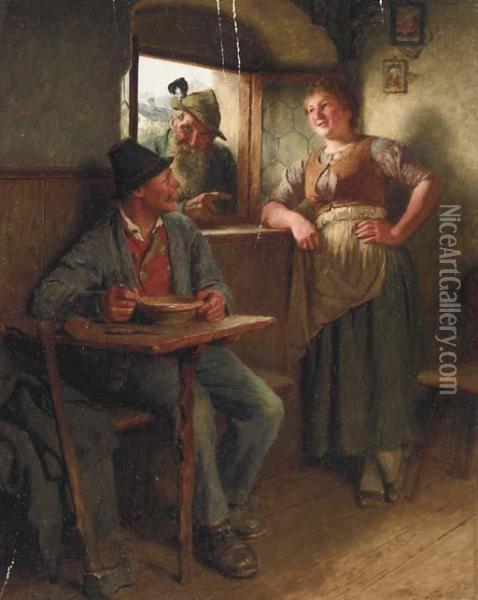 An Afternoon Conversation Oil Painting - Hugo Kaufmann