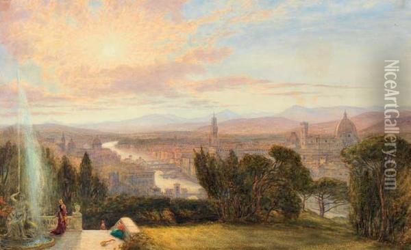 Veduta Di Firenze Oil Painting - John Henry Bradley