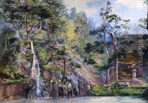 Water Fall Of Urami No Taki Oil Painting - John La Farge