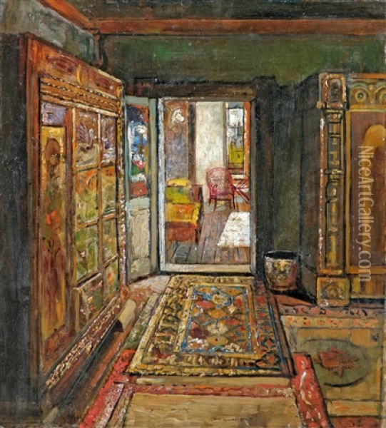 Oriental Interior Oil Painting - Gyula Tornai