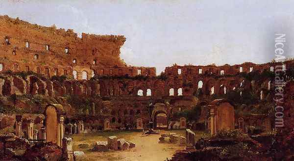 Interior of the Colosseum, Rome Oil Painting - Antoine-Felix Boisselier
