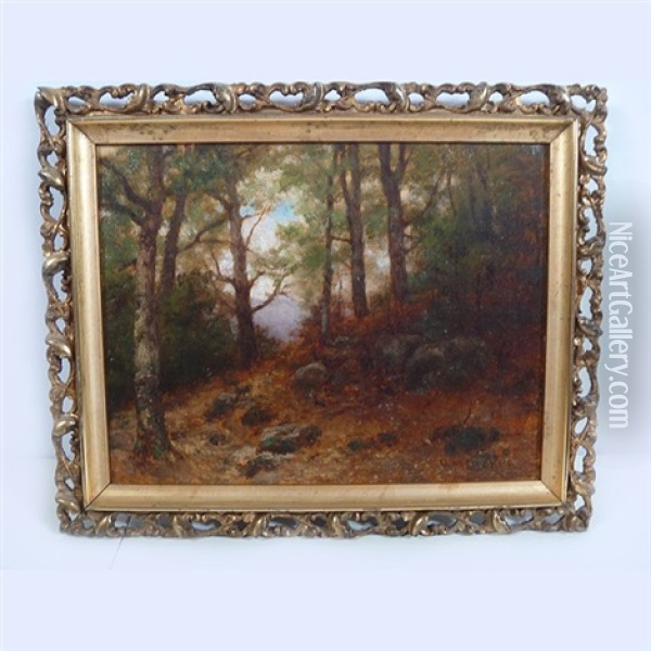 Wooded Landscape Oil Painting - Robert M. Decker