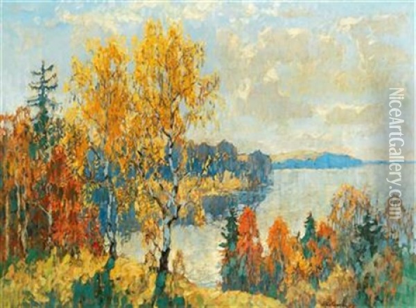 Autumn Oil Painting - Konstantin Ivanovich Gorbatov