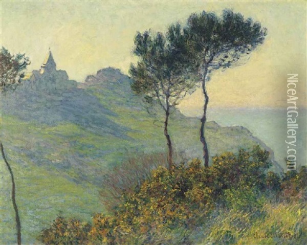 L'eglise De Varengeville, Soleil Couchant Oil Painting - Claude Monet