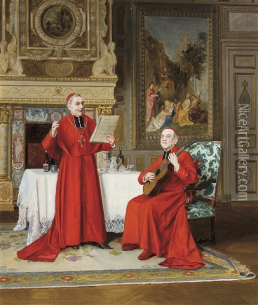 Les Monseigneurs Musiciens Oil Painting - Victor Marais-Milton