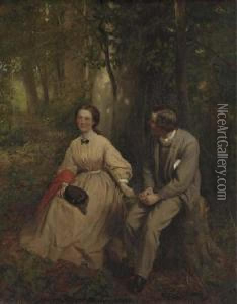 The Courtship Oil Painting - George Cochran Lambdin
