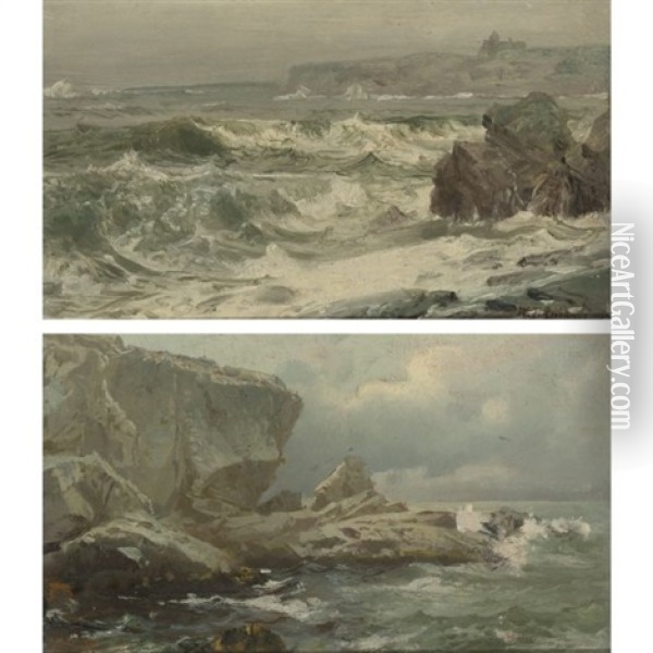 The New England Coast (pair) Oil Painting - William Trost Richards