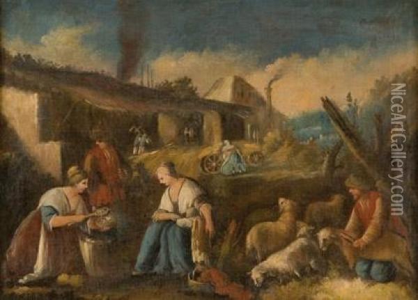Allegoria Dell'estate Oil Painting - Jacopo Bassano (Jacopo da Ponte)