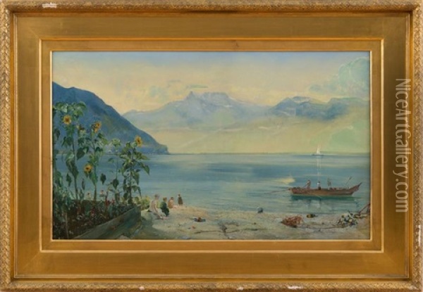 Lake Geneva Oil Painting - John William Inchbold