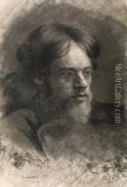 Portrait Of The Artist Nikolai Nikanorovich Dubovskii Oil Painting - Ilya Efimovich Efimovich Repin