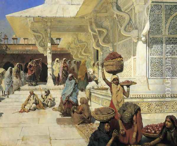 Festival At Fatehpur Sikri Oil Painting - Edwin Lord Weeks