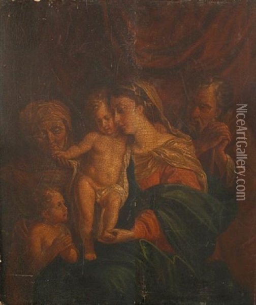 The Holy Family Oil Painting - Pompeo Girolamo Batoni