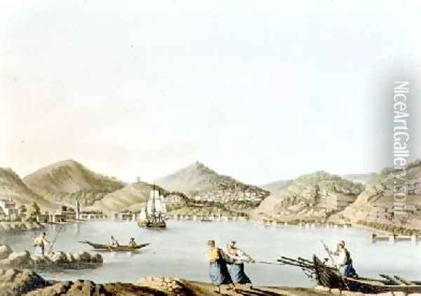The Western Harbour of the Island of Samos plate 60 from Views in the Ottoman Dominions Oil Painting - Luigi Mayer