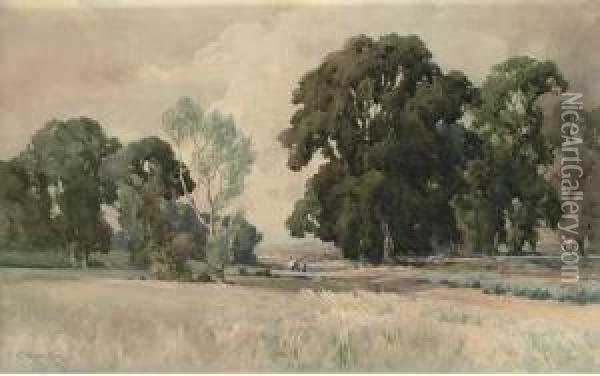 A Sussex Lane Oil Painting - Charles Harrington