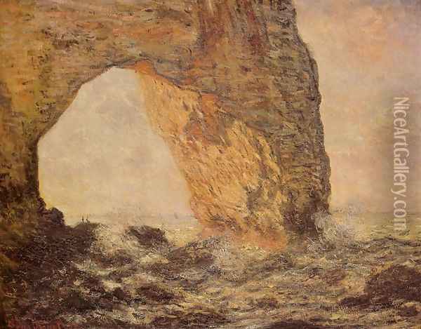 Cliff at Etretat (La Manneporte) Oil Painting - Claude Oscar Monet
