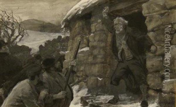 Eviction Of The Crofter ' The Clearance' Oil Painting - William Lockhart Bogle