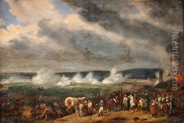 Bataille De Valmy Oil Painting - Hippolyte Bellange