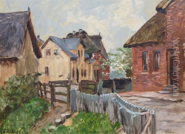 View Of A Village Oil Painting - Carl Rodeck