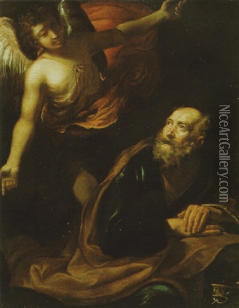 San Pietro Visitato Dall'angelo Oil Painting - Orazio Ferraro