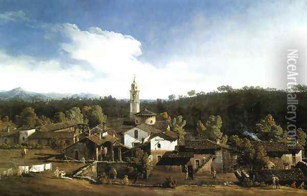View of the Gazzada Oil Painting - Bernardo Bellotto