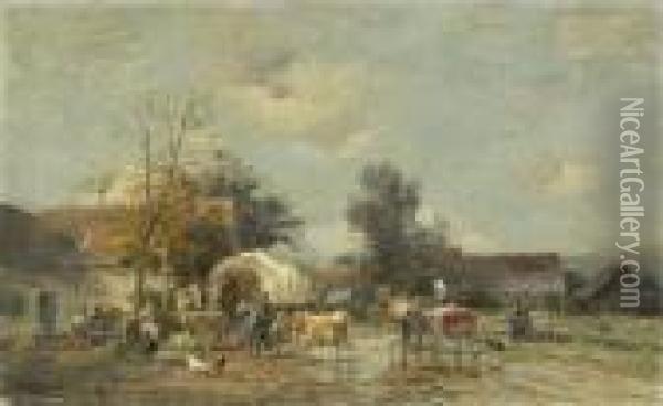 Landliches Idyll Oil Painting - Karl Stuhlmuller