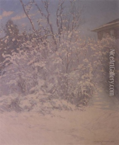 Winter Scene Oil Painting - Alfred Jansson