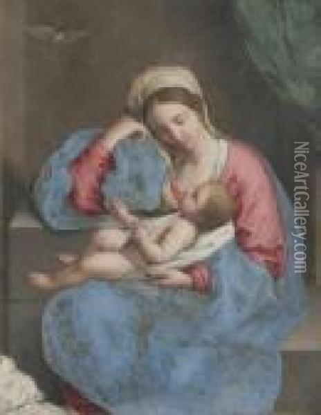 Vierge A L'enfant Au Chardonneret Oil Painting - Giovanni Battista Salvi