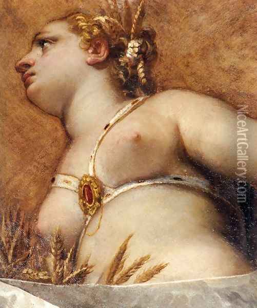 Venice, Hercules, and Ceres (detail) Oil Painting - Paolo Veronese (Caliari)