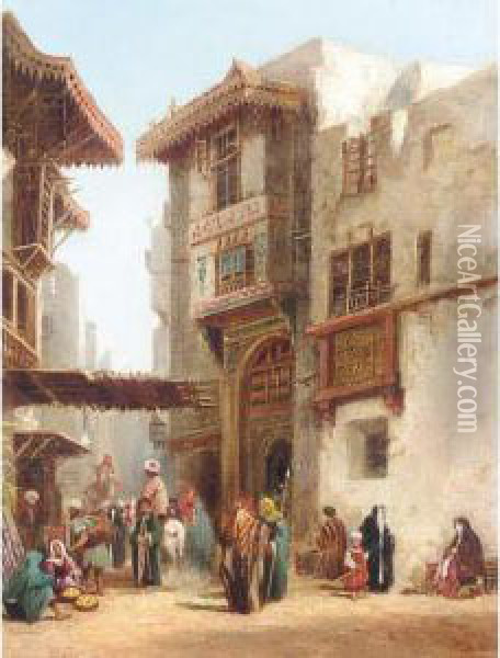 Eastern Town Square Oil Painting - Henry Pilleau
