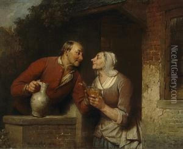 The Cup That Cheers Oil Painting - Ferdinand de Braekeleer
