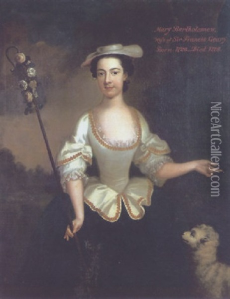 Portrait Of Mary Batholomew As A Shepherdess Oil Painting - George Knapton