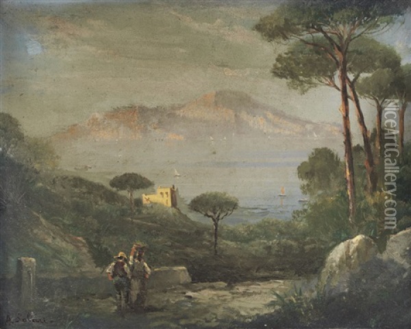 Napoli Oil Painting - Achille Solari