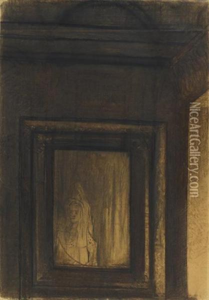 Le Miroir Hante Oil Painting - Odilon Redon