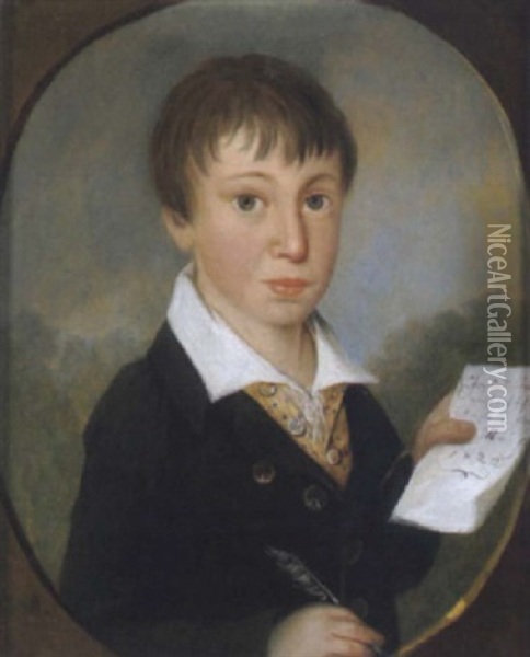Georg Ludwig Lang, Portrait Oil Painting - Johann Schlesinger