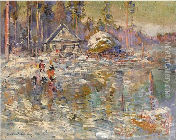 On The Frozen Lake Oil Painting - Konstantin Alexeievitch Korovin