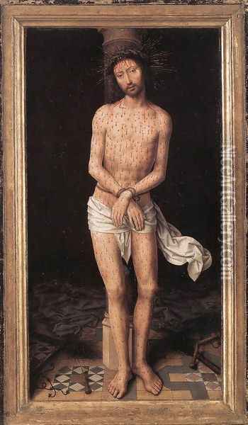 Christ at the Column 1485-90 Oil Painting - Hans Memling