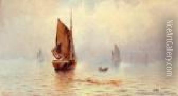 The Fishing Fleet Oil Painting - Thomas Reginald Attwood
