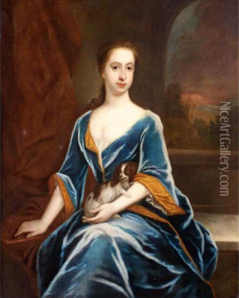 Portrait Of Rebecca Hillhouse, Daughter Of Colonel James Lennox Oil Painting - Sir Godfrey Kneller