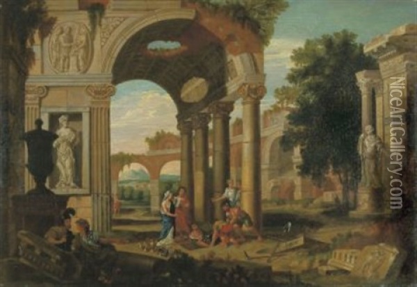 Architekturcapriccio Oil Painting - Giovanni Paolo Panini