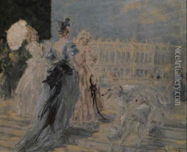 Apres-midi A Versailles Oil Painting - Louis Icart