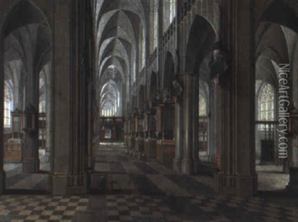 Interieur De La Cathedrale D'anvers Oil Painting - Peeter Neeffs the Elder