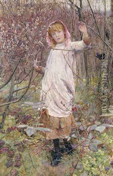 The First Buds of Spring, 1885 Oil Painting - Lionel Percy Smythe