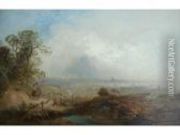 A Distant View Of London Oil Painting - James Baker Pyne